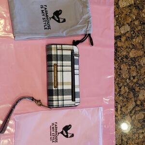 Farmhouse Is My Style Plaid Wallet - Black and White